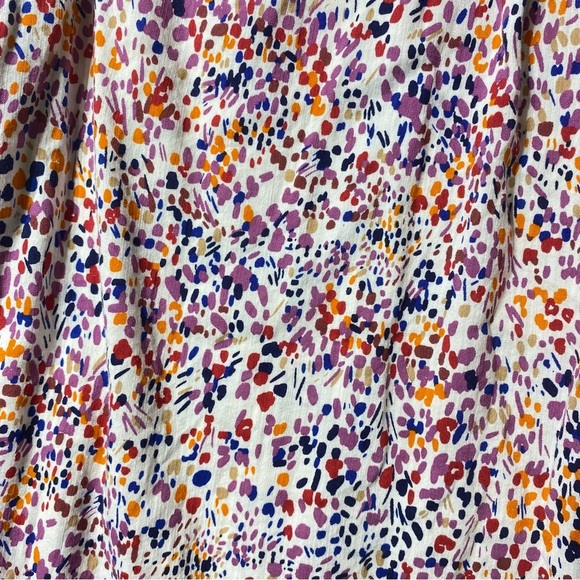 St. John’s Bay Blouse Women’s 0X Multicolor Abstract Keyhole Short Sleeve Top - Picture 6 of 14